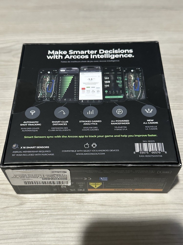 Arccos Smart Sensors Automatic Golf Game Tracking System AI Powered Sealed