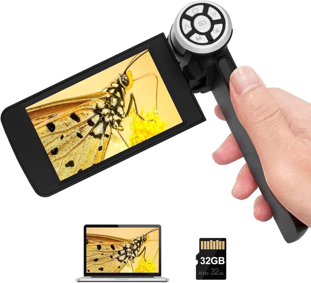 AD203 Handheld Digital Microscope, Portable Pocket USB Coin Microscope with 4...