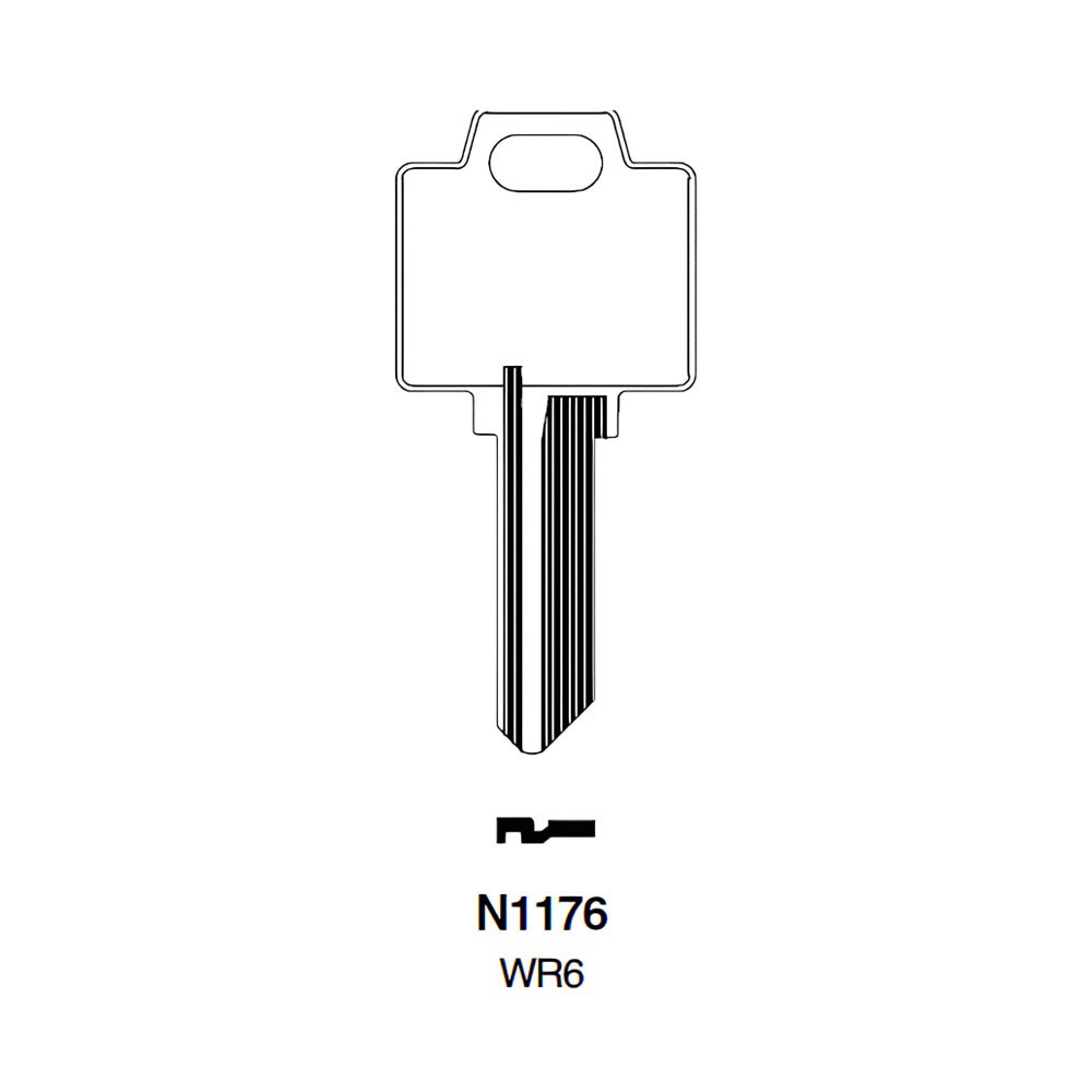 WR6 / N1176 Key Blank Nickel
