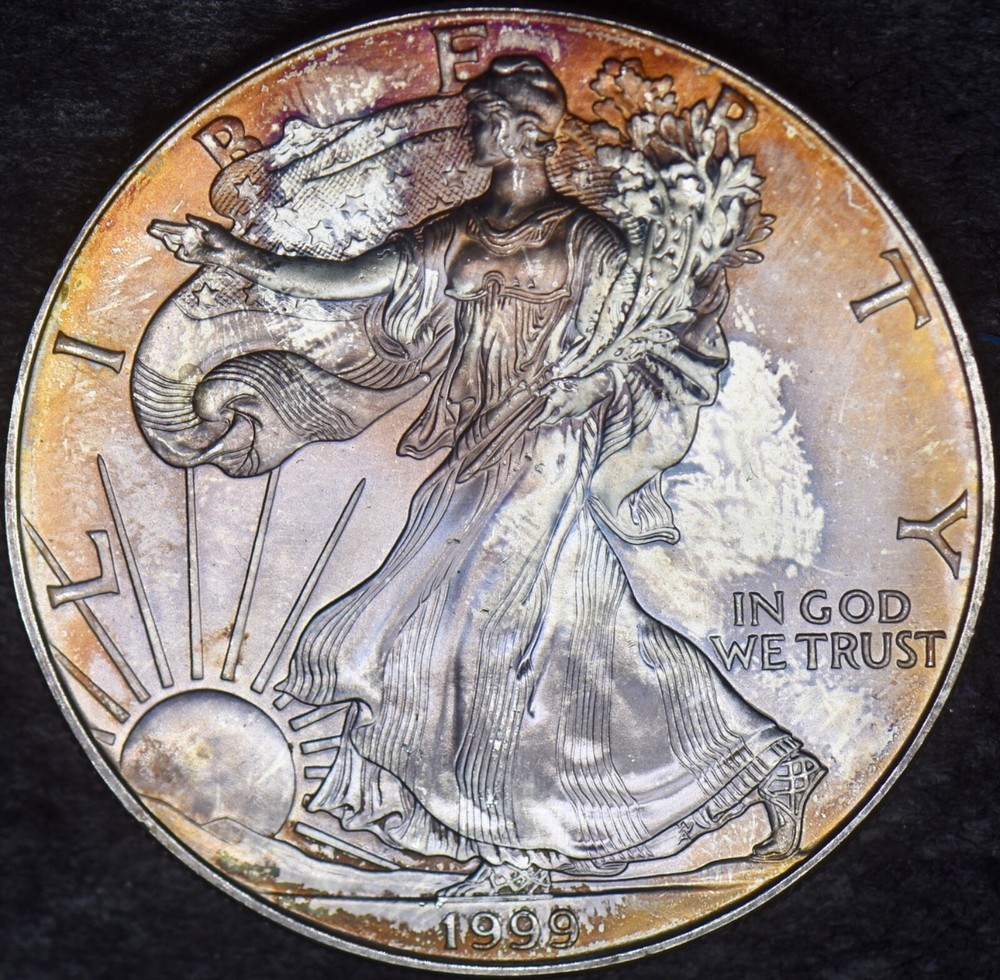 1999 American Silver Eagle - Toned - ✪COINGIANTS✪