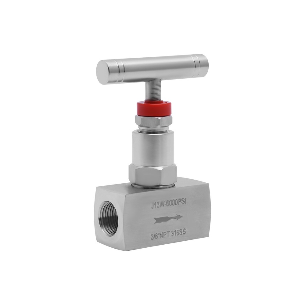 3/8" Stainless Steel Needle Valve, Threaded Flow Control, 6000 Psi Max