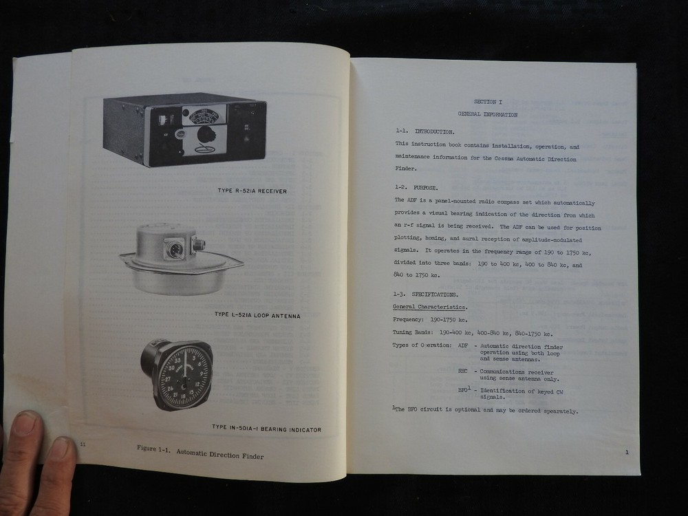 1963 CESSNA ADF AUTOMATIC DIRECTION FINDER FIXED LOOP SERVICE PARTS MANUAL NICE