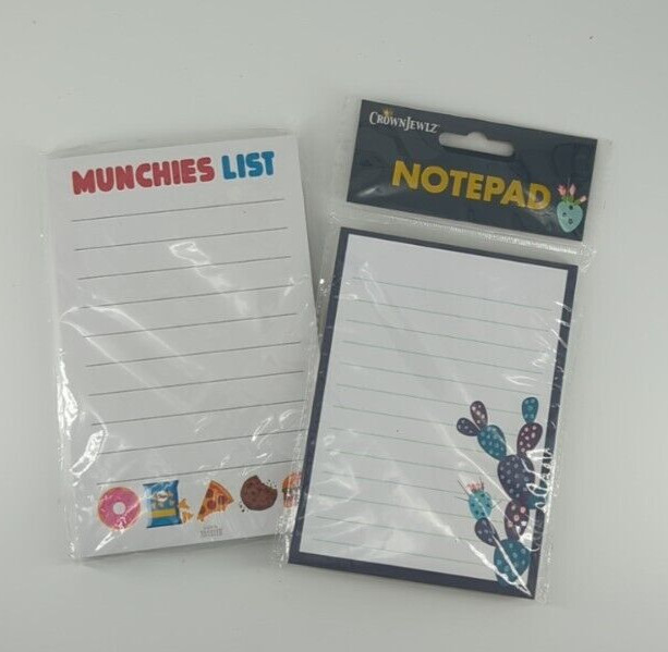 Note Pad & Scratch Pad Cactus Notepad & Munchies List With Magnet 2 Qty