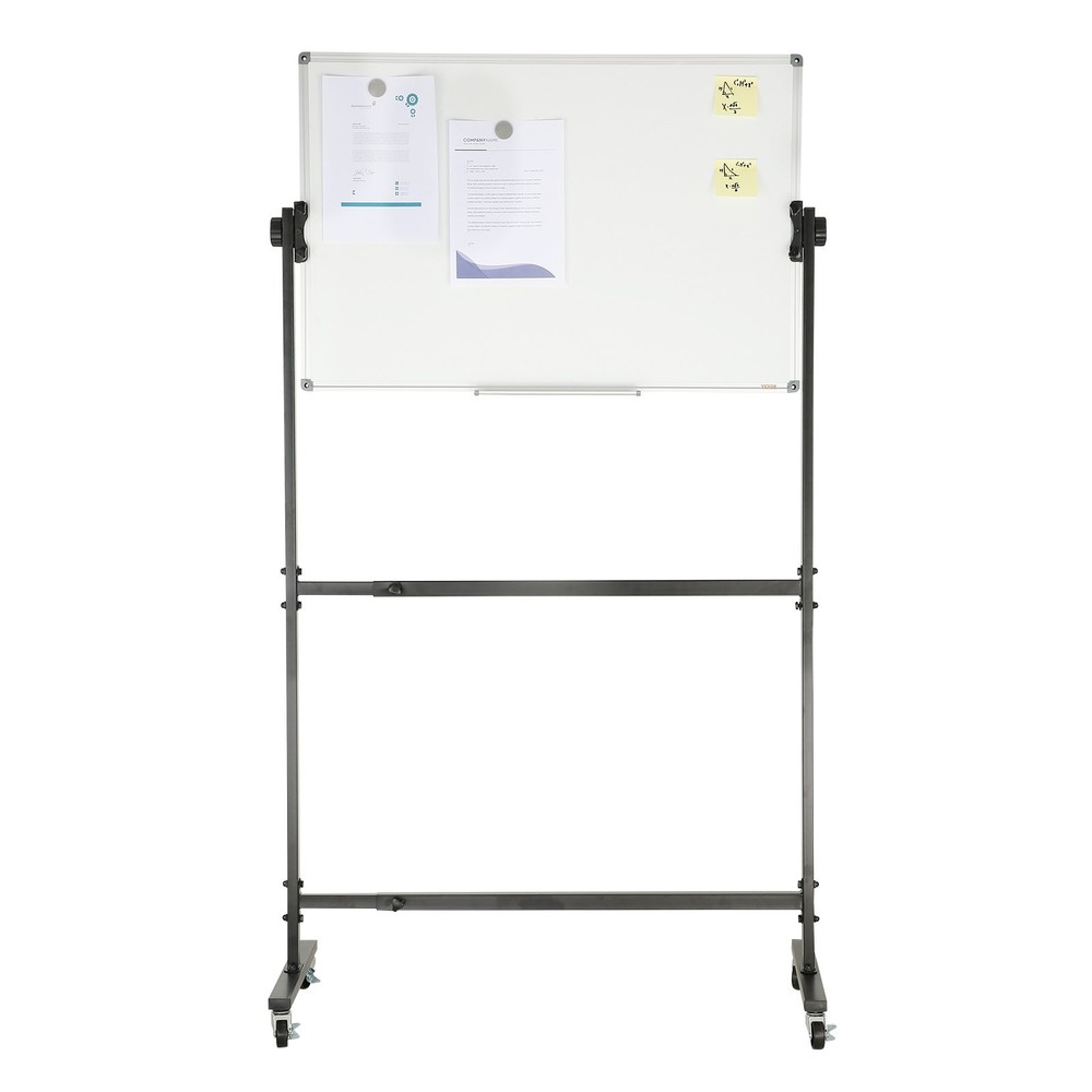 Rolling Magnetic Whiteboard, Double-sided Mobile Whiteboard 36x24 Inches, Adjust