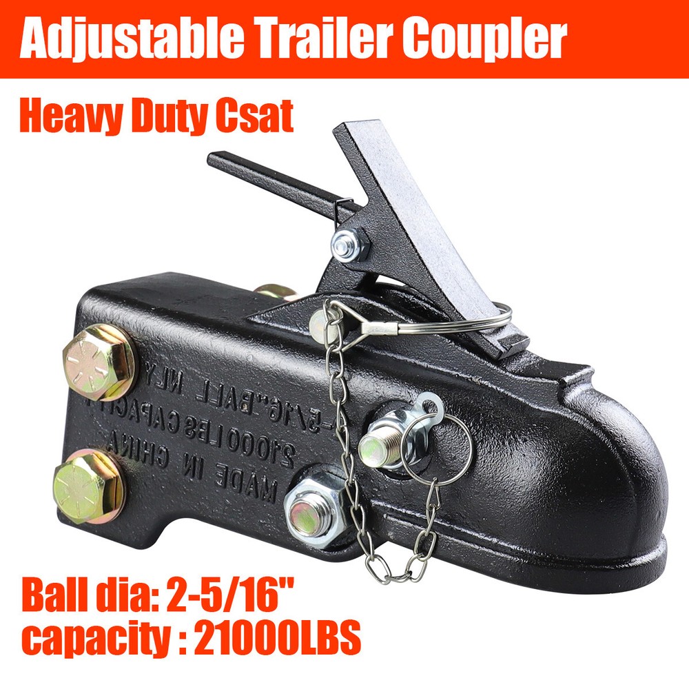 21000LBS Capacity Heavy Duty Adjustable Trailer Coupler 2-5/16" Channel-Mount
