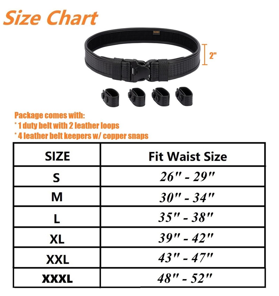 Basket Weave Duty Belt w/Hook Lining Tri-Release Large,