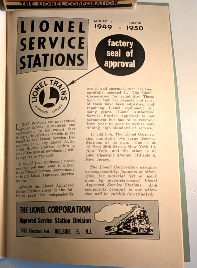 Instructions For Assembing And Operating Lionel Trains, booklet, 1949