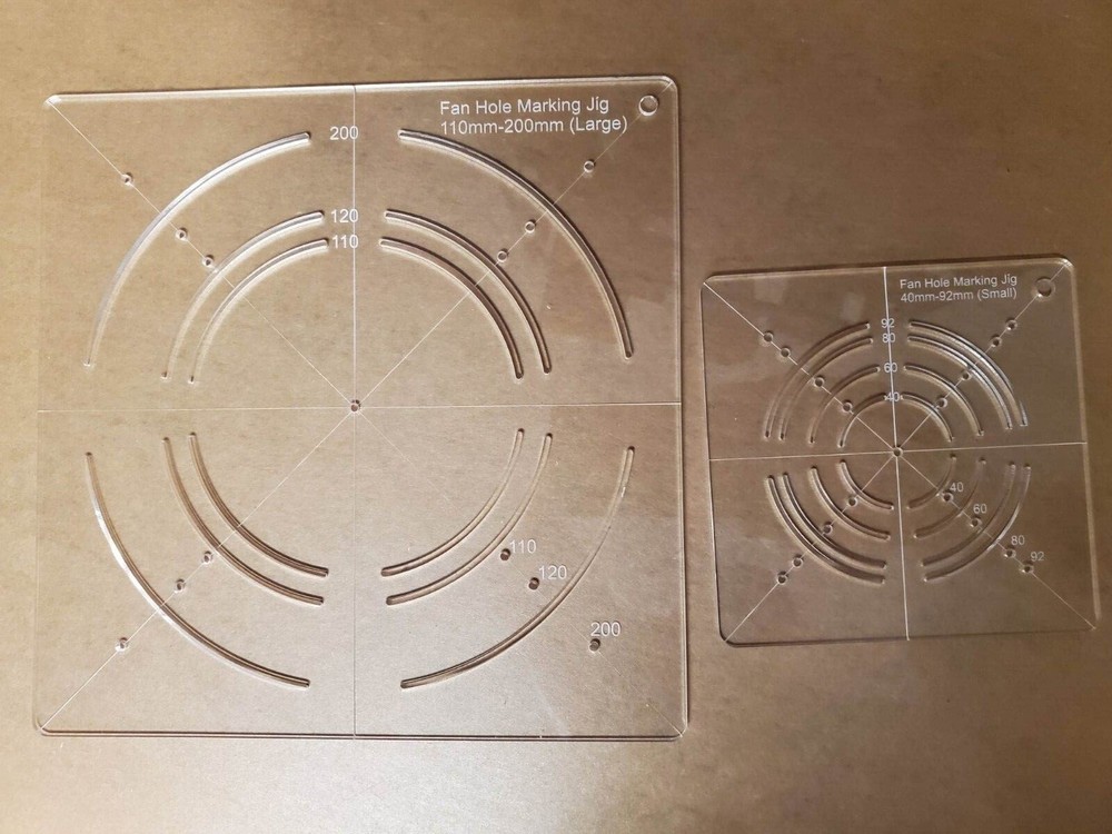 Acrylic PC Fan Placing Trace Template *ANY SIZE*