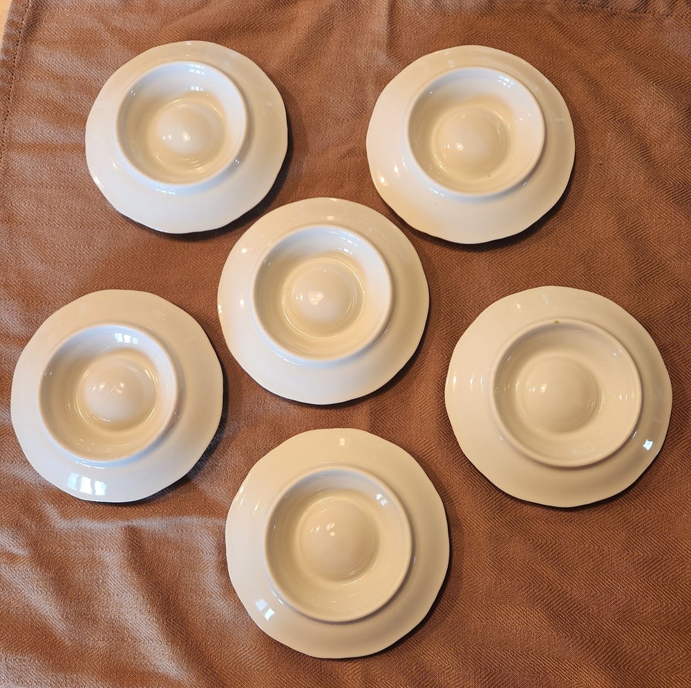 Vintage Classic White Egg Cup Dish Set