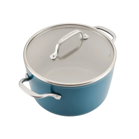 KitchenAid Hard-Anodized Ceramic Non-Stick Cookware Set, 11-piece, Blue