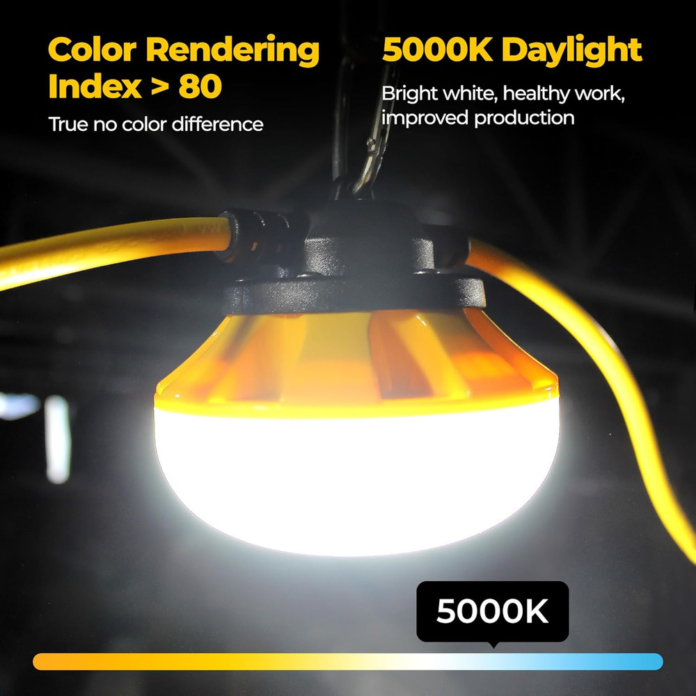 3 Prong LED String Lights with Switch: 100FT Linkable ETL Certified Bright Work