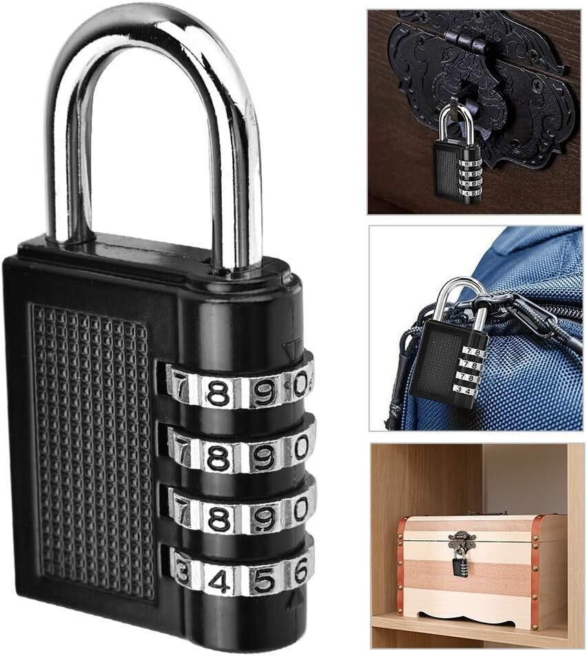Combination Lock Resettable 4-Digit Anti Rust Weatherproof Padlock