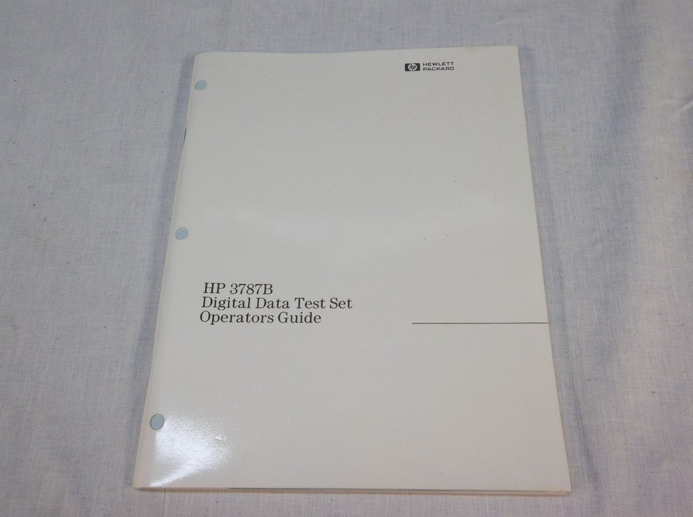 HP 03787-90009 3787B Digital Data Test Set Operators Guide