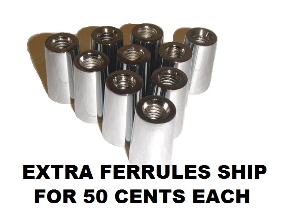 BEER TAP FERRULE SILVER /// SAME SIZE /// 3/8" TOP & BOTTOM ^v BEER FAUCET PULL