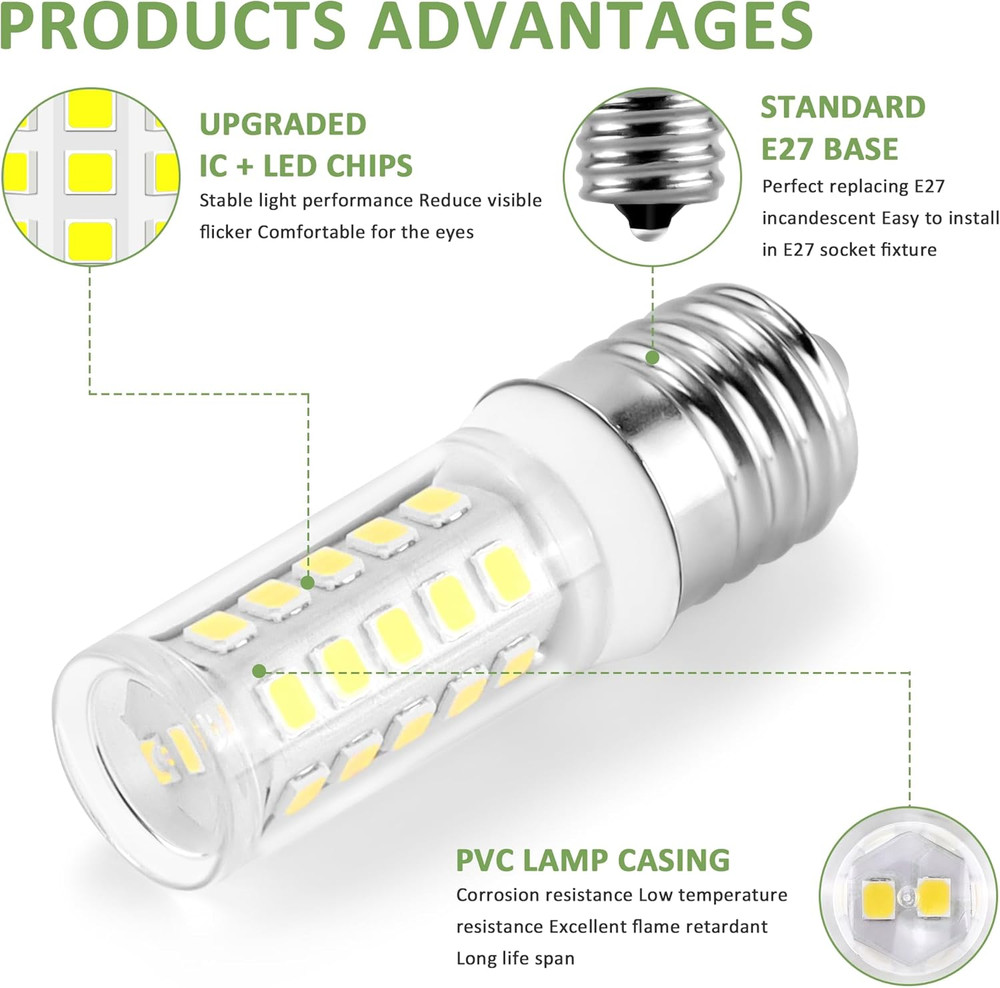 5304517886 Kei D28A Refrigerator Light Bulb Replacement,E17 Led Bulb,Freezer Lig