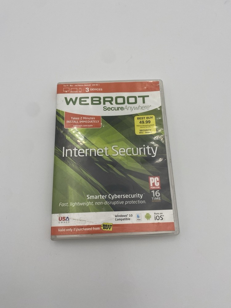 🔥 Webroot SecureAnywhere Internet Security 3 Devices — PC Mac Android iOS