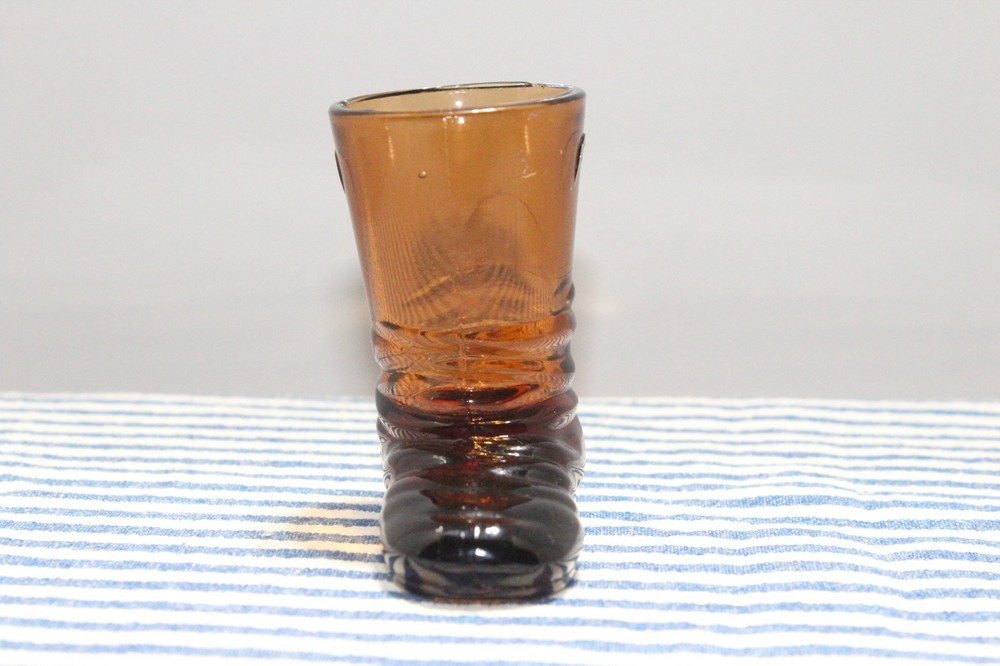 Small Amber Boot Shaped Toothpick Holder