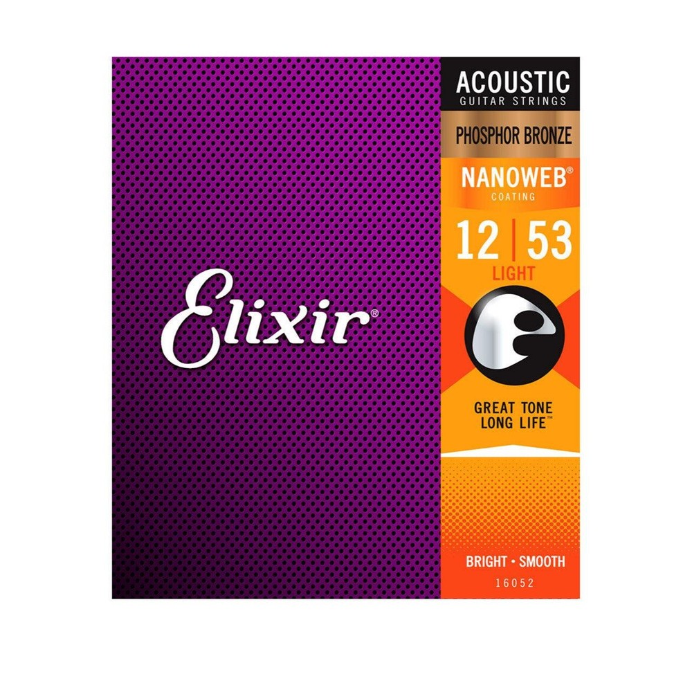 Used Elixir Light Acoustic Phosphor Bronze with NANOWEB® Coating