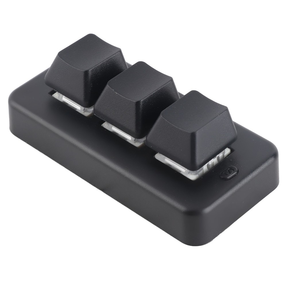 Black 3 Key Keypad RGB Backlit 3 Keys USB Interface Mini Mechanical Program