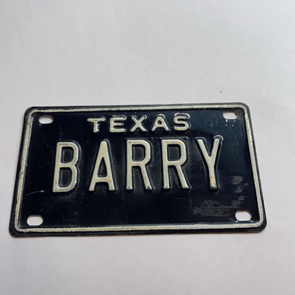 Vtg Bicycle License Plate Barry