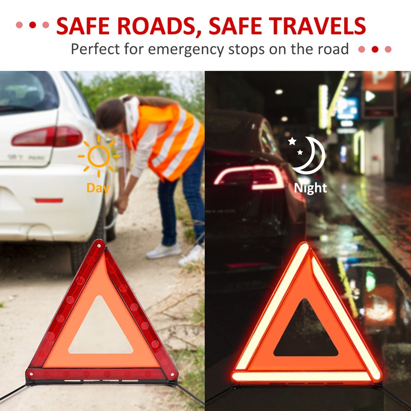 17" DOT Approved 3PCS Emergency Warning Triangles for Safety Triangle Reflective