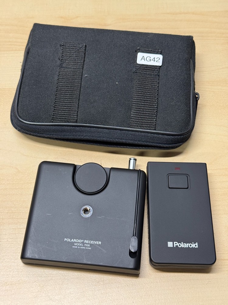 Polaroid Spectra Remote Transmitter 7020 & Receiver 7030 w/ Case TESTED (AG42)
