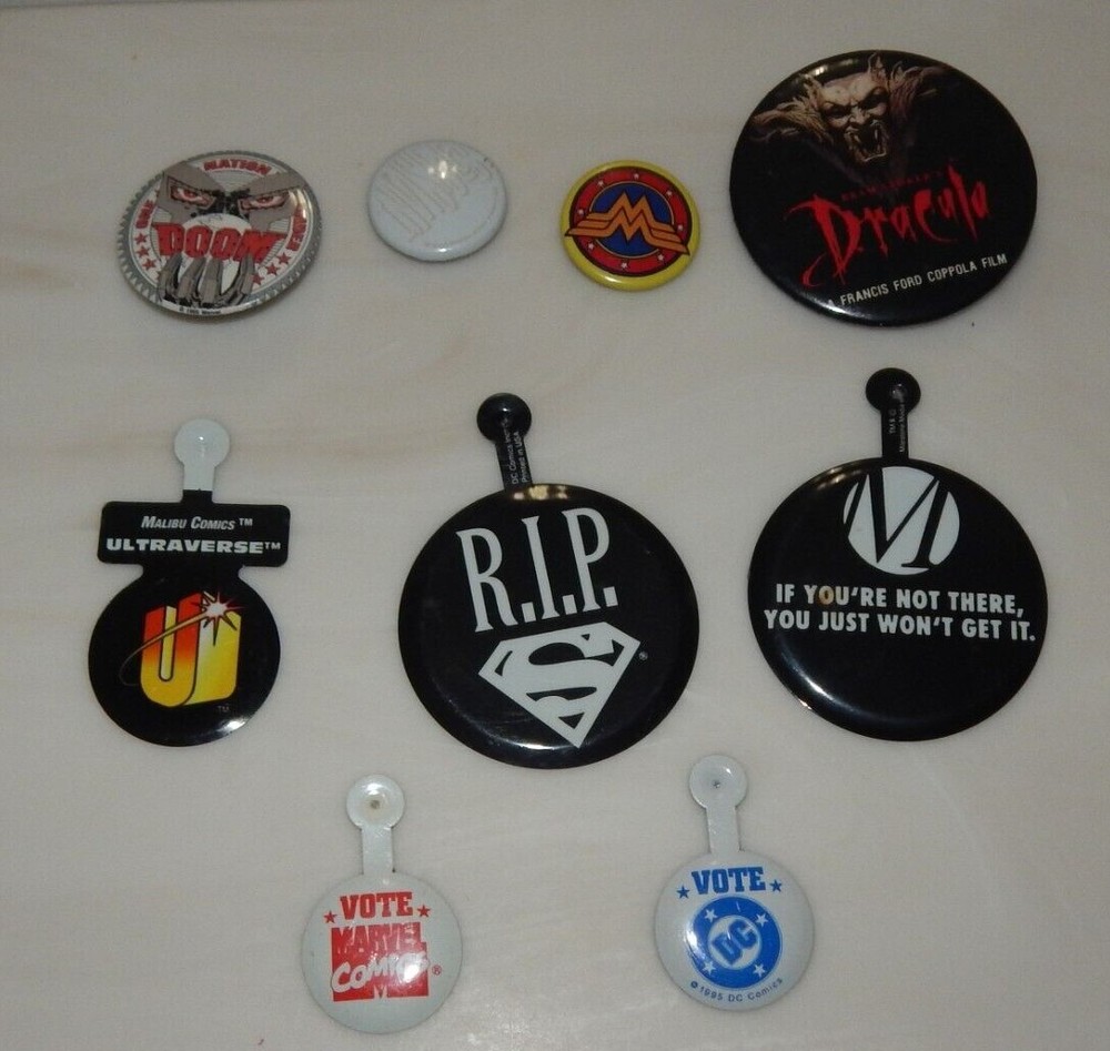 VINTAGE Marvel DC Comics & others BUTTON PIN-BACK Pins YOU PICK