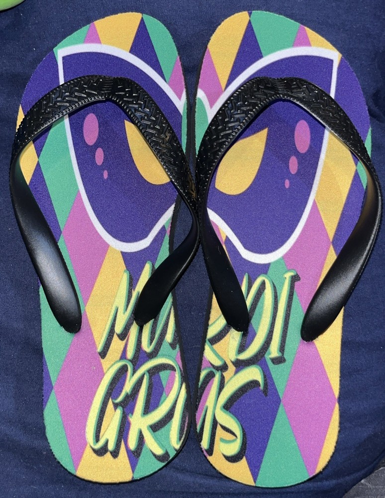 Mardi Gras Flip Flops (Small) Sandals