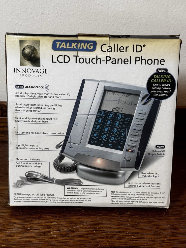 Talking Caller ID LCD Touch-Panel Landline Phone Products NEW Open Box