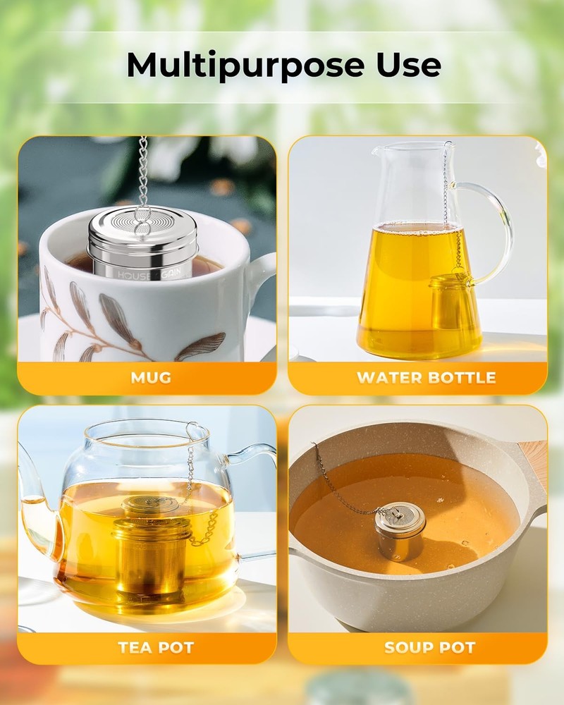 House Again Tea Infuser, Extra Fine Mesh Strainers for Small x 1, Silver