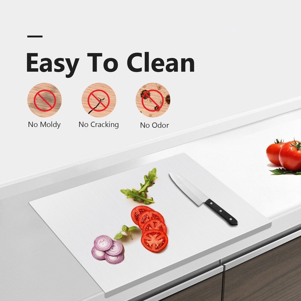 Stainless Steel Chopping Cutting Board Counter Top Protector w/ Front Overhang