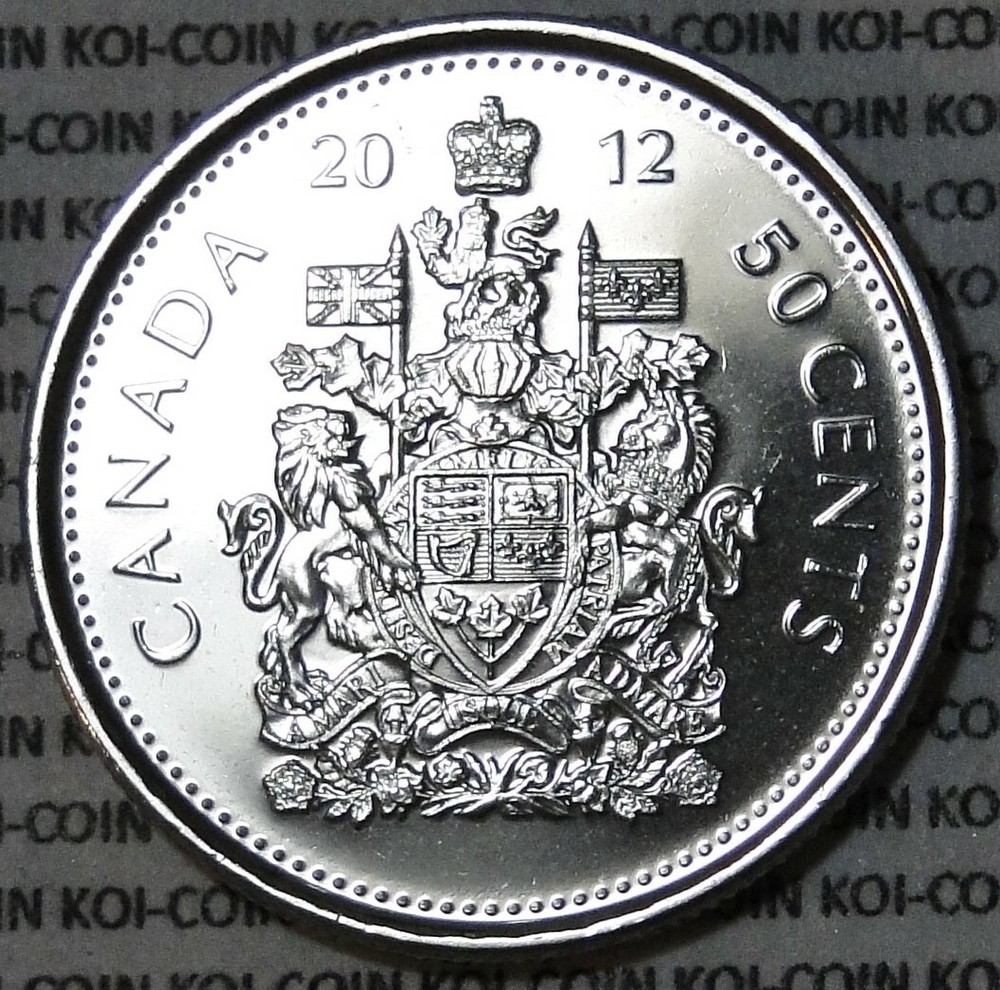 BU UNC Canada 2012 50 cent 50c half dollar coin from mint roll