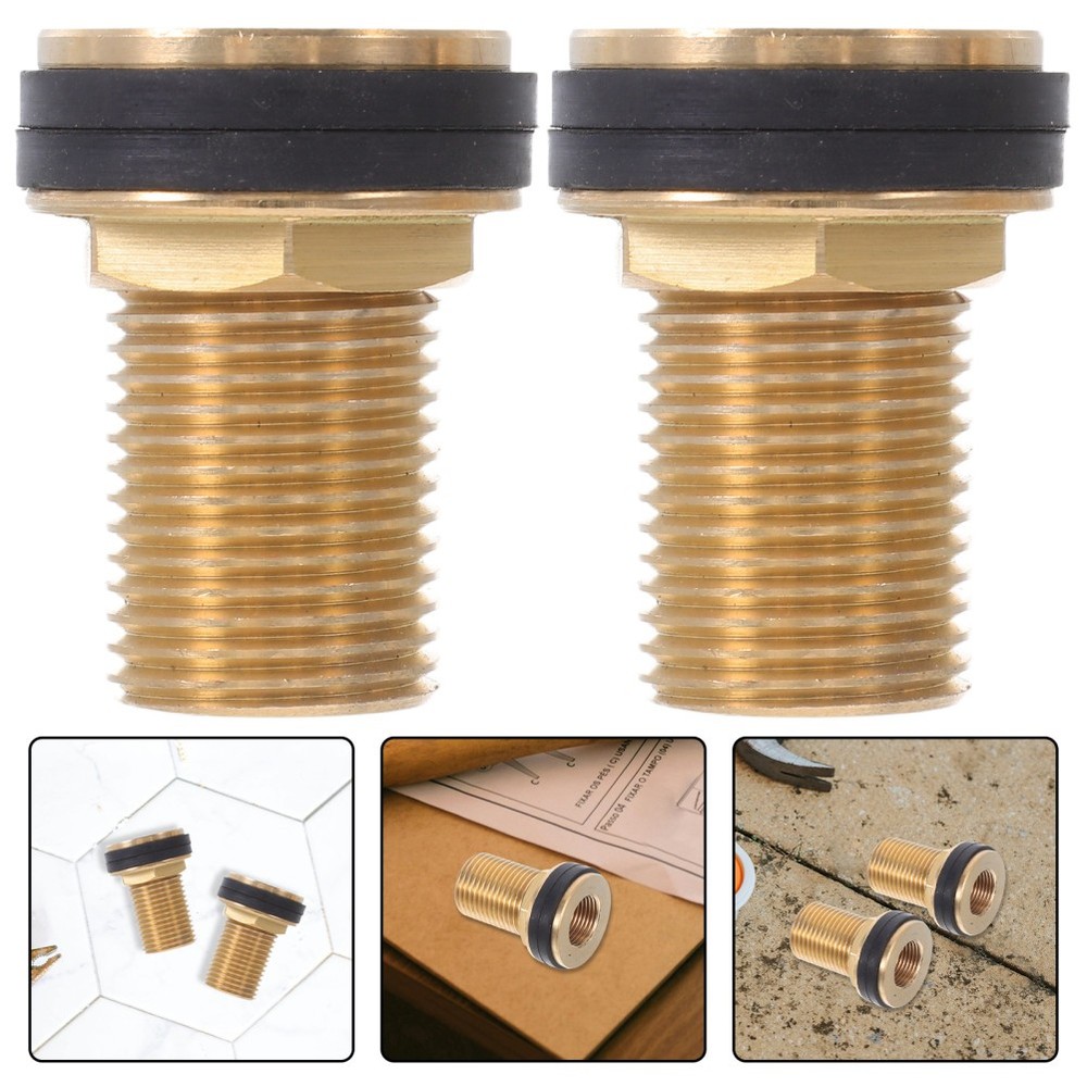 2 Pcs Adapter with Rubber Sealing Ring Barrel Fitting