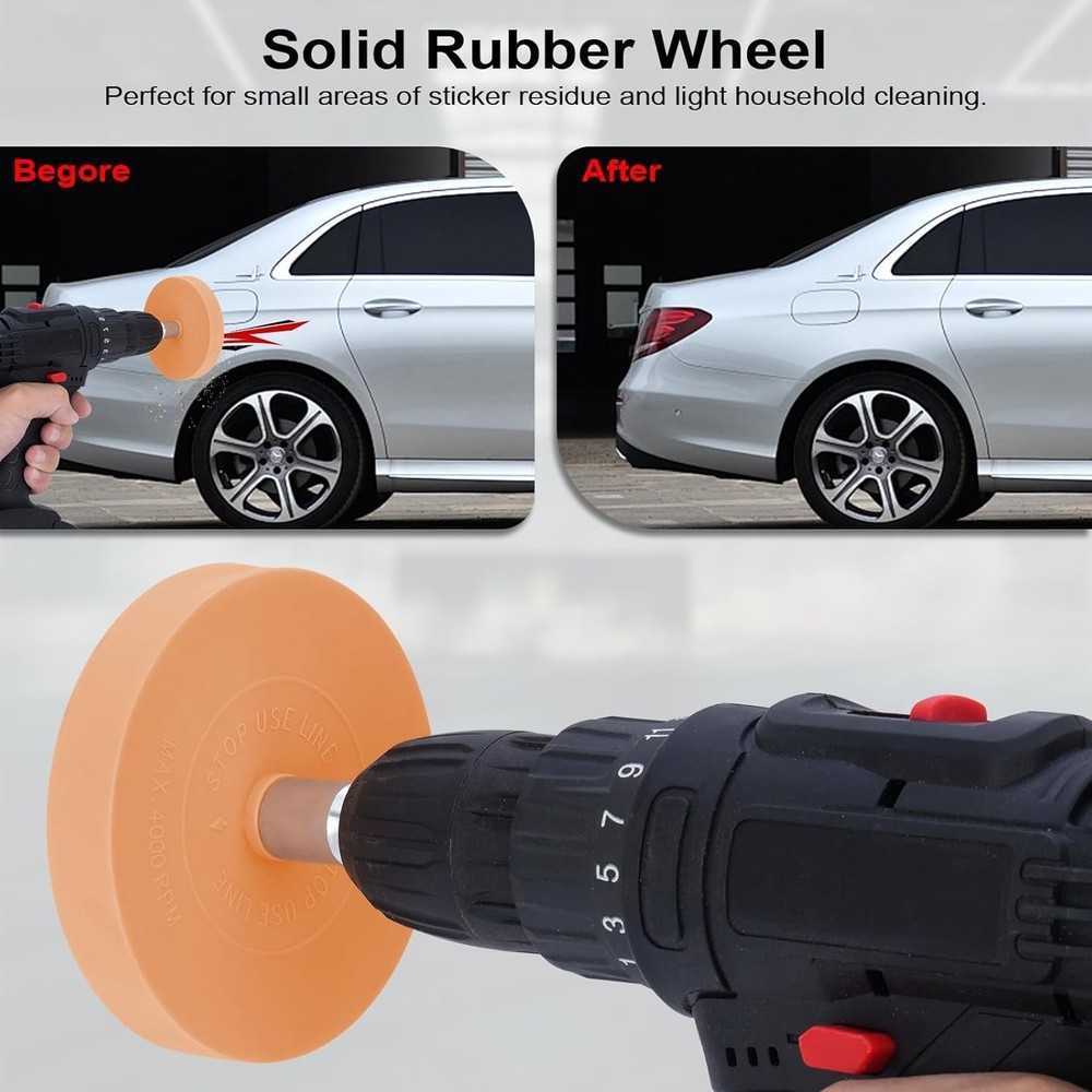 - 4 Pack Rubber Decal Remover Kit with Solid & Gear Design, Adhesive for Viny...