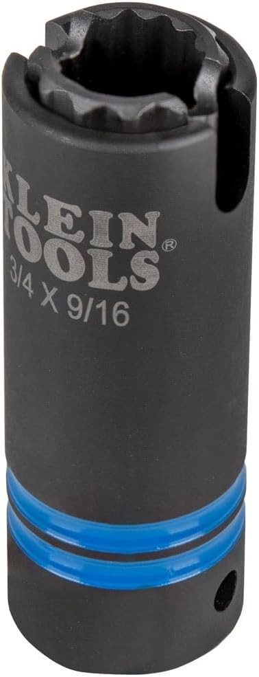 Klein Tools 66031 3-in-1 Slotted Impact Socket, 12-Point Deep Sockets