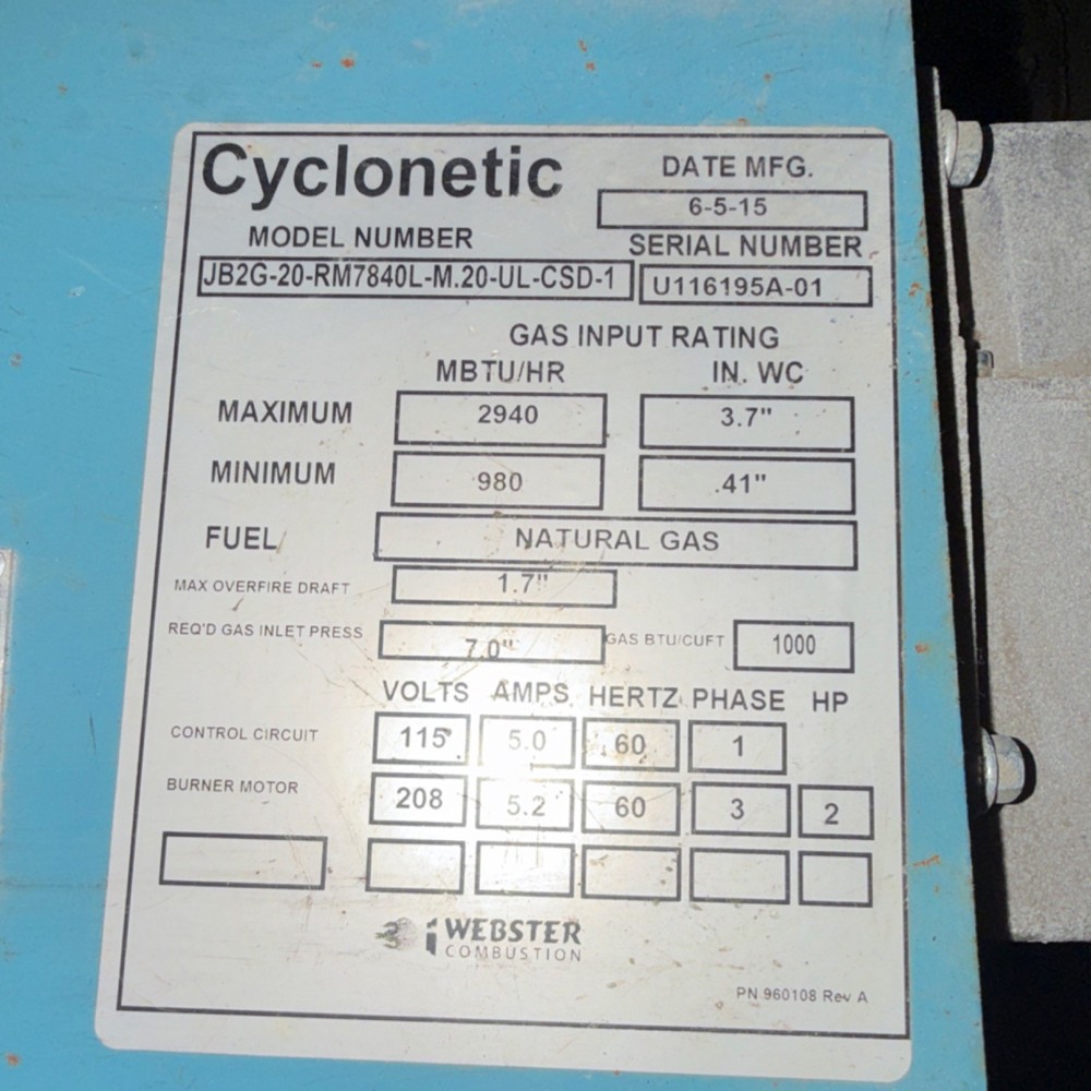 Columbia Boiler MPH-70 Commercial Natural Gas Boiler 2,940,000 BTU 115V