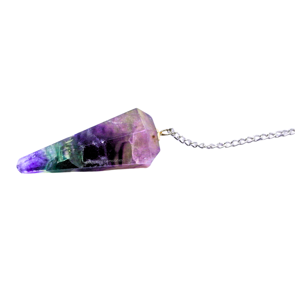 Multi Fluorite Dowsing Crystal Pendulum