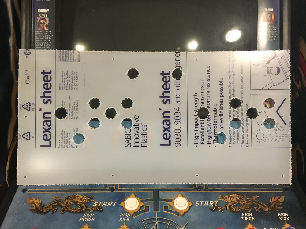 Mortal Kombat 4 Lexan/Polycarbonate Control Panel Protector