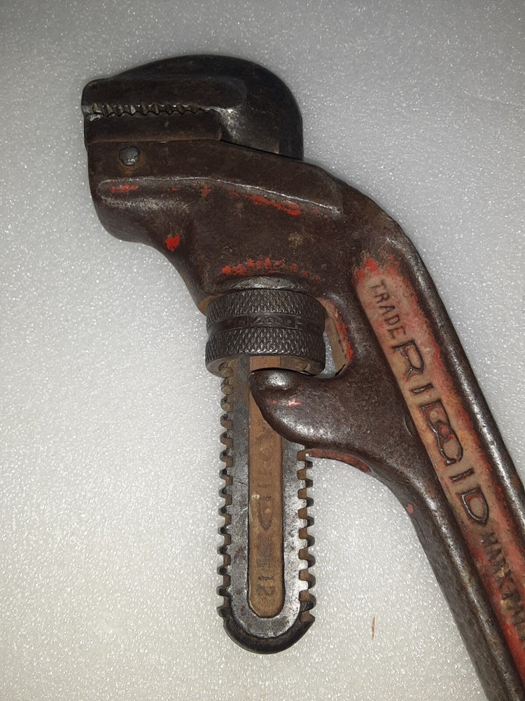 RIDGID Offset 12" Steel Pipe Wrench E12 Red USA Tool