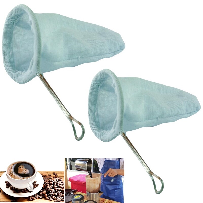 2.5" 2Pcs Thai Tea Filter/ Coffee Strainer Sock Cloth Reusable Traditional Style