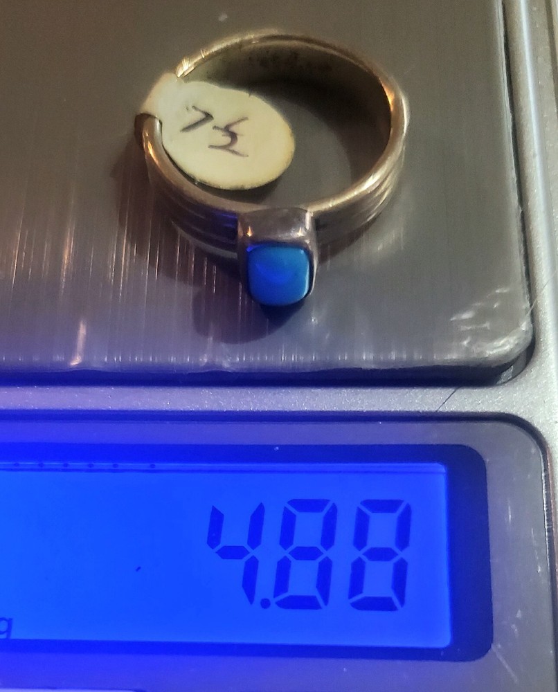 Native American Turquoise Silver Ring Size 7.5