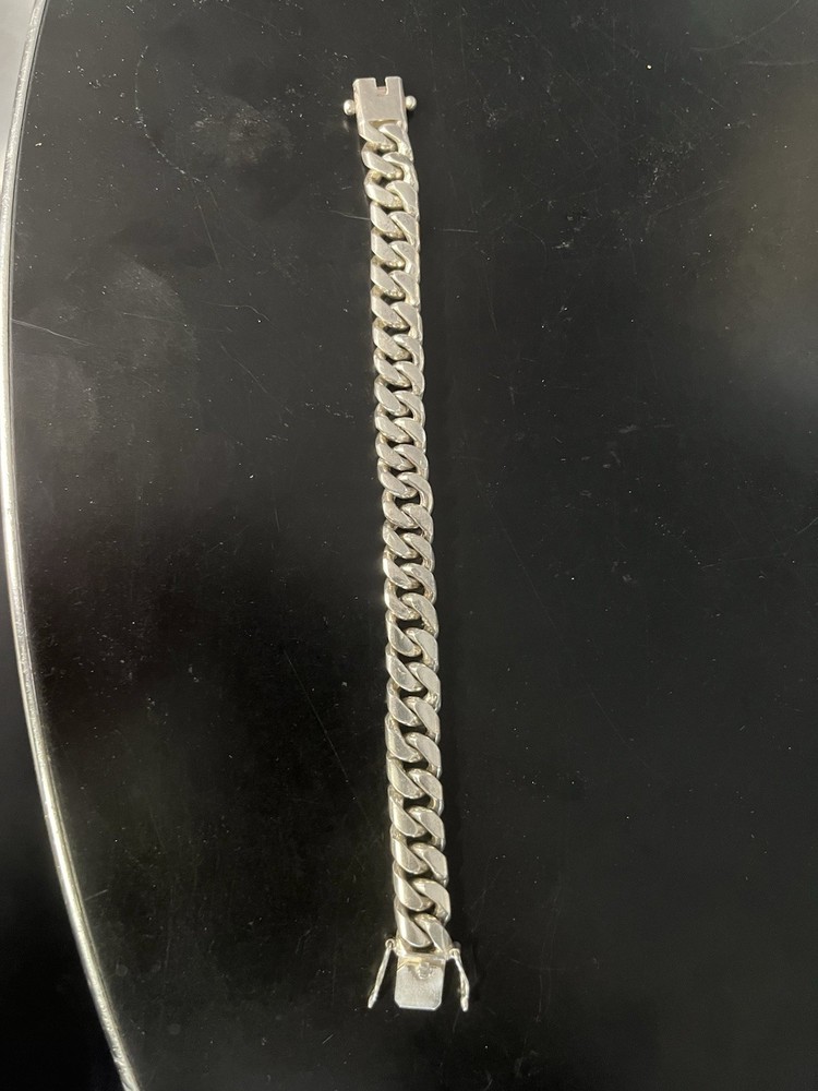 10mm Cuban Link Sterling Silver Bracelet 7”