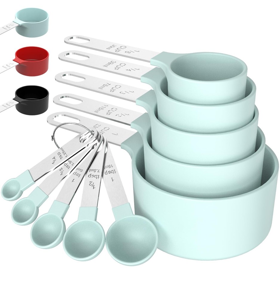 Measuring Cups & Spoons Set, Stackable Cups and Spoons, Nesting Measure Cups ...