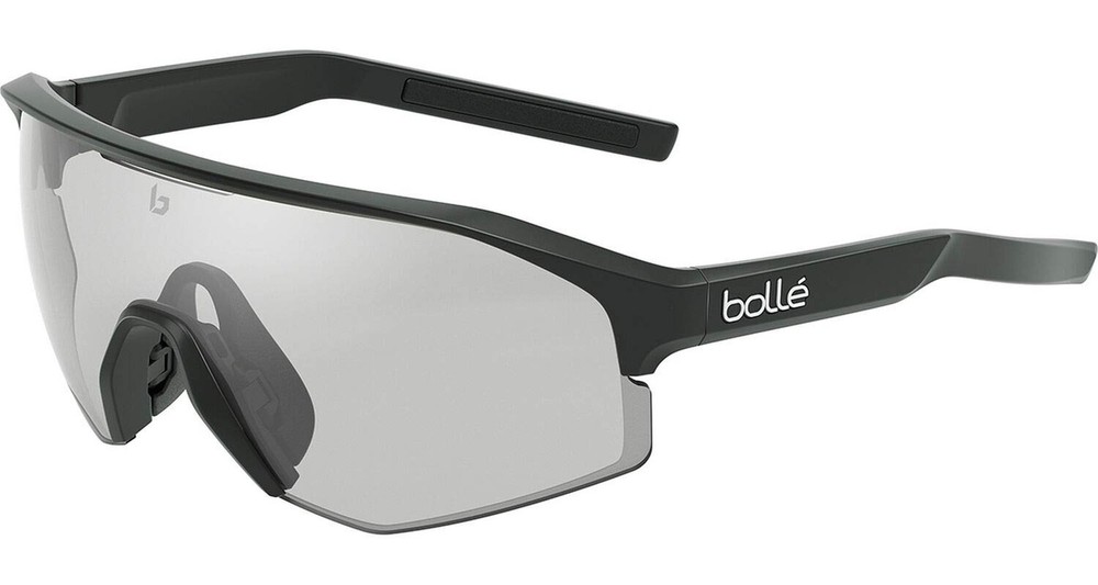 bollé BS014001 Lightshifter XL Rectangular Sunglasses, Black Matte - Clear