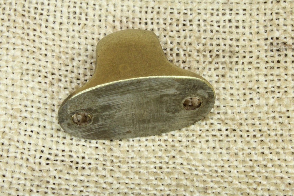 Old Window Sash Lift Pull Cast Satin SOLID BRASS Oval Smooth Vintage 1880