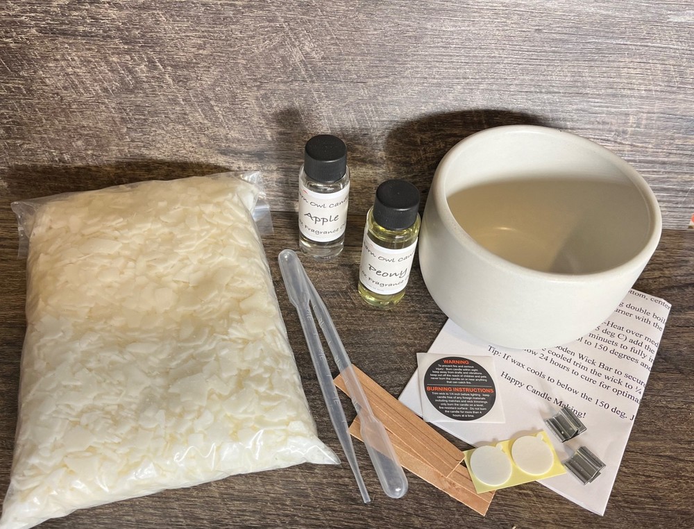 DIY Candle Making Kit, Beginner/Intermediate, Apple/Peony Scents