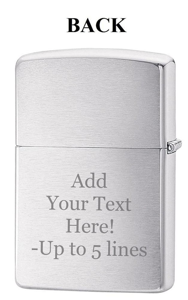 Zippo Lighter - Message Engraved on Backside Leaf Design Windproof Lighter 29587