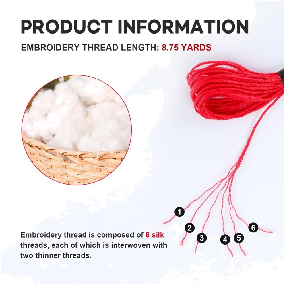 Rainbow Embroidery Thread Floss Set