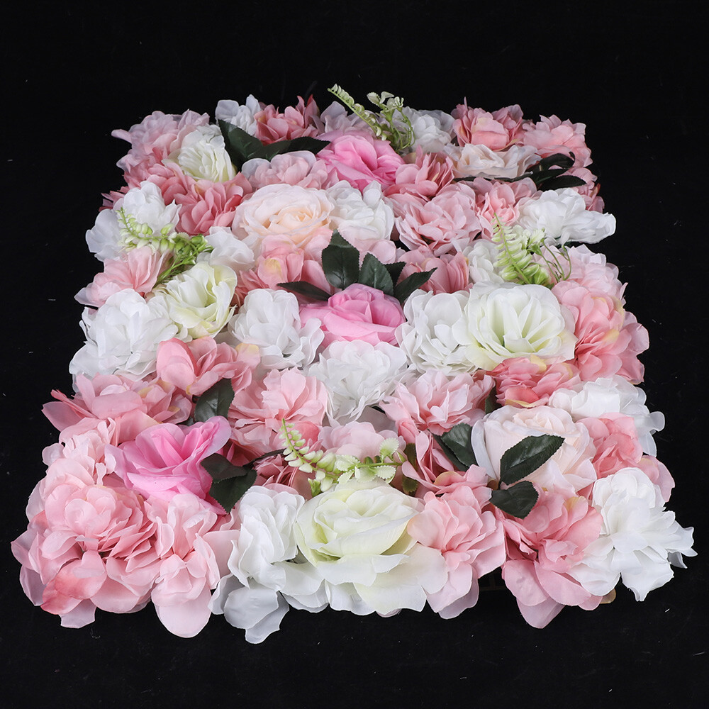 12PCS Artificial Flower Wall Panels Rose Hydrangea Backdrop Panel Wedding Decor