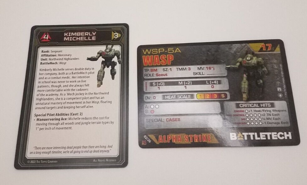 Battletech Alpha Strike - Wasp *Mech & Cards*